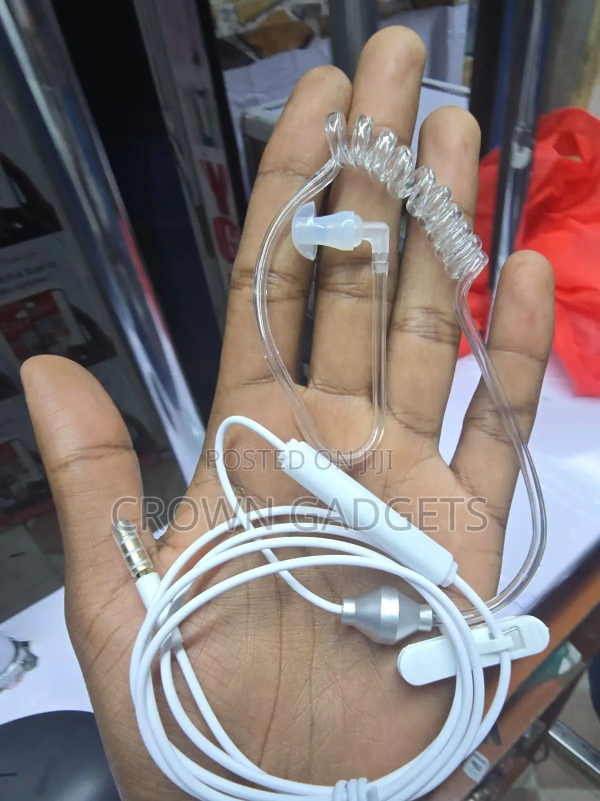 White Fbi Earpiece With Soft Silicone Earplug and Mic