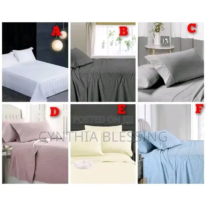 Striped Bedsheets- Plain Color