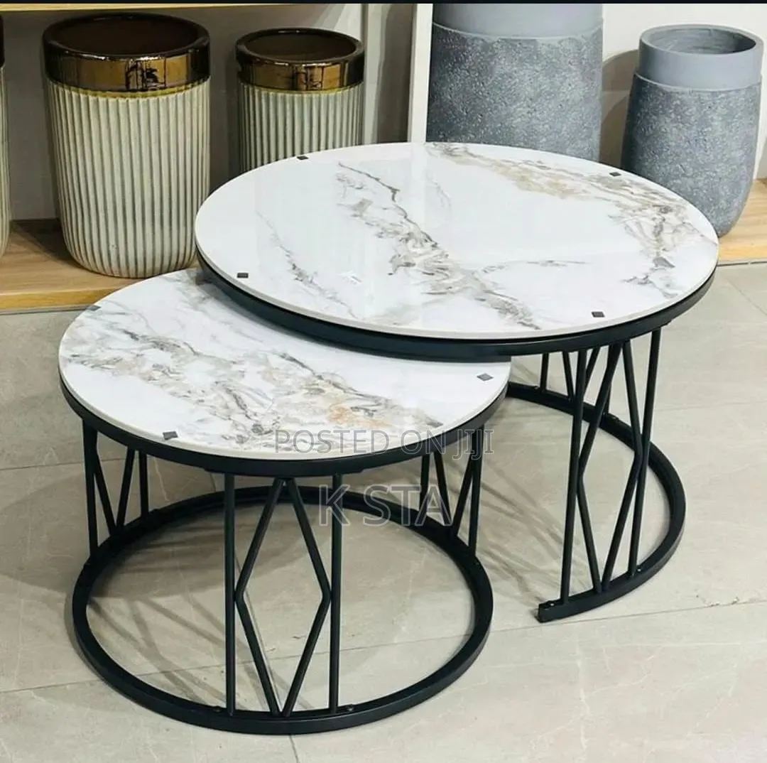Modern Luxury 2in1 Pure Marble Nesting Tables