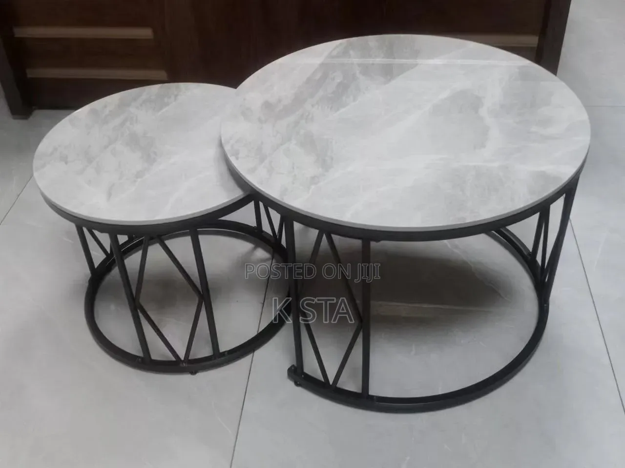 Modern Luxury 2in1 Pure Marble Nesting Tables