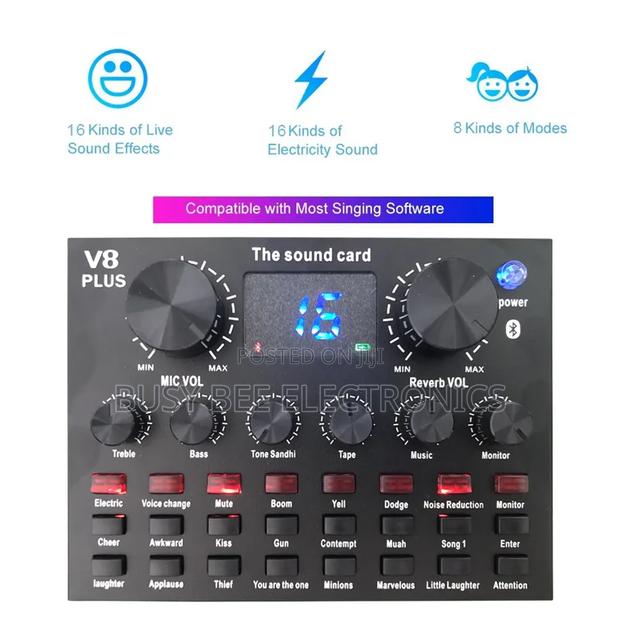 V8 Plus Sound Card Mobile Phone External Sound Card - thumbnail 3