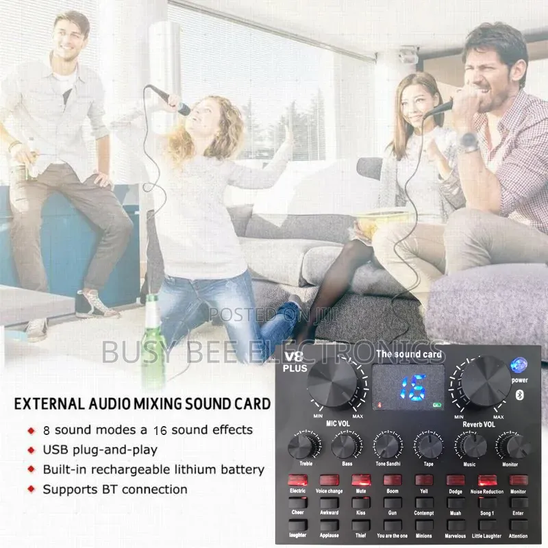 V8 Plus Sound Card Mobile Phone External Sound Card