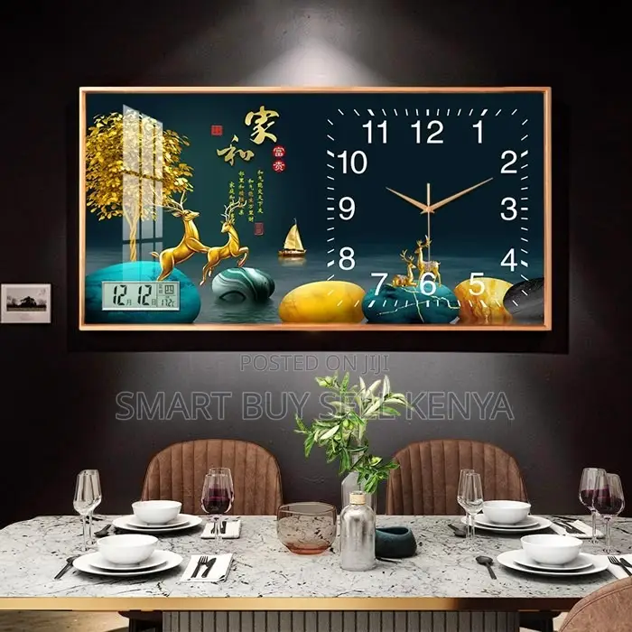 Elegant From 100x50cm Rectangular Crystal Porcelain Wall Clock
