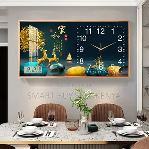 Luxury From 100x50cm Rectangular Crystal Porcelain Wall Clock Art