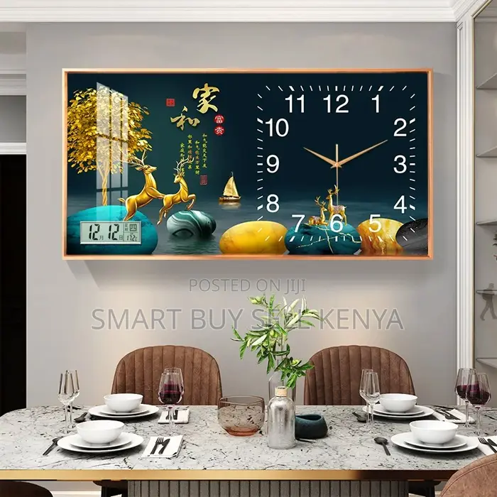 Luxury From 100x50cm Rectangular Crystal Porcelain Wall Clock Art