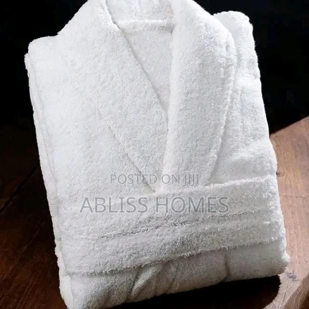 White Cotton Bathrobe - thumbnail 2