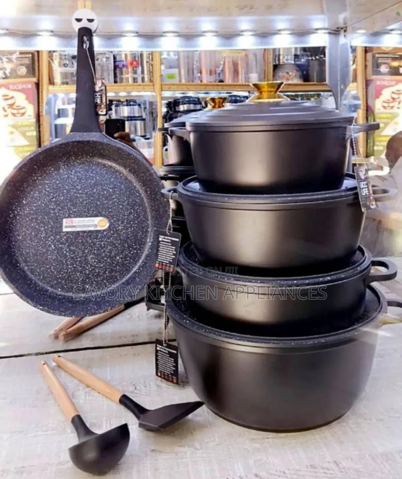 13-Piece Die Cast Aluminum Granite Cookware Set