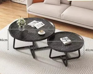 Nesting Table: Black Color Wood Panel Coffee Table