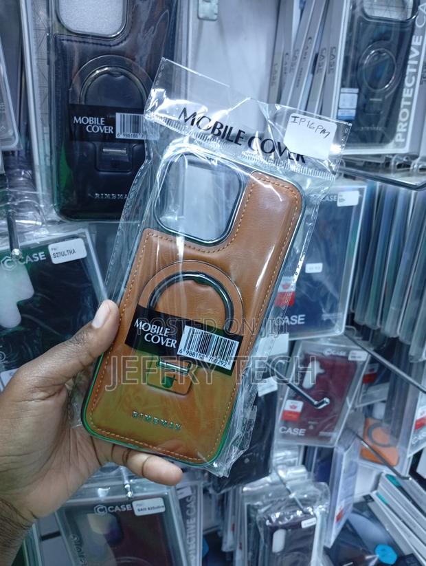 iPhone 16 Pro Max High-Quality Textured Faux Leather Back Panel Case - thumbnail 2