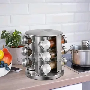 Spice Carousel -Has 12 Rotating Spice Jars With an Elegant Design