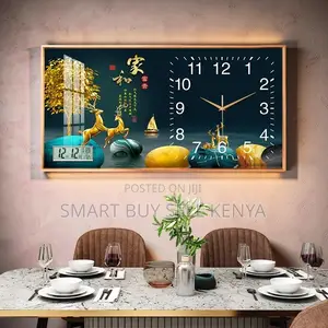 Space Enhancer 100x50cm Rectangular Crystal Porcelain Wall Clock Art