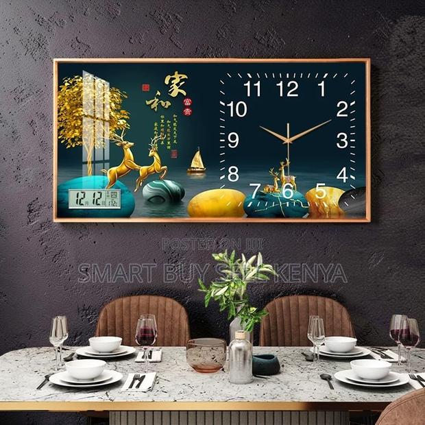 Office Décor 100x50cm Rectangular Crystal Porcelain Wall Clock Art