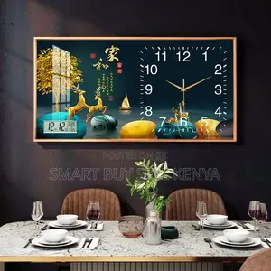 Wall Mounted 100x50cm Rectangular Crystal Porcelain Wall Clock Art