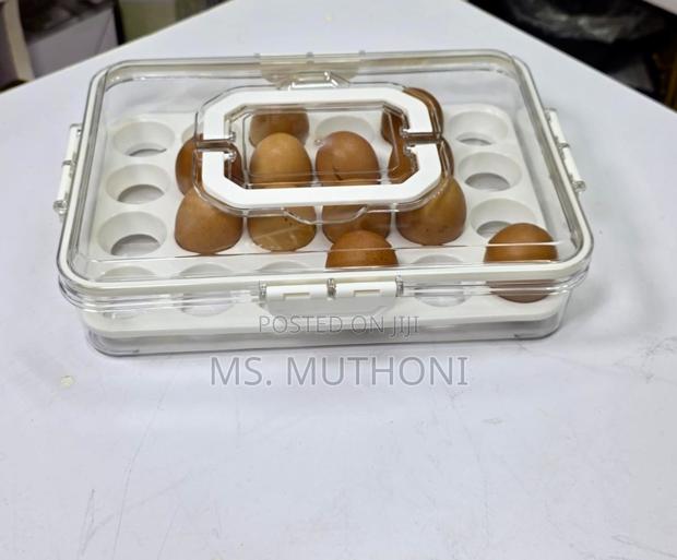 24 PCS Hard Acrylic Stylish Egg Holder With Handles - thumbnail 2