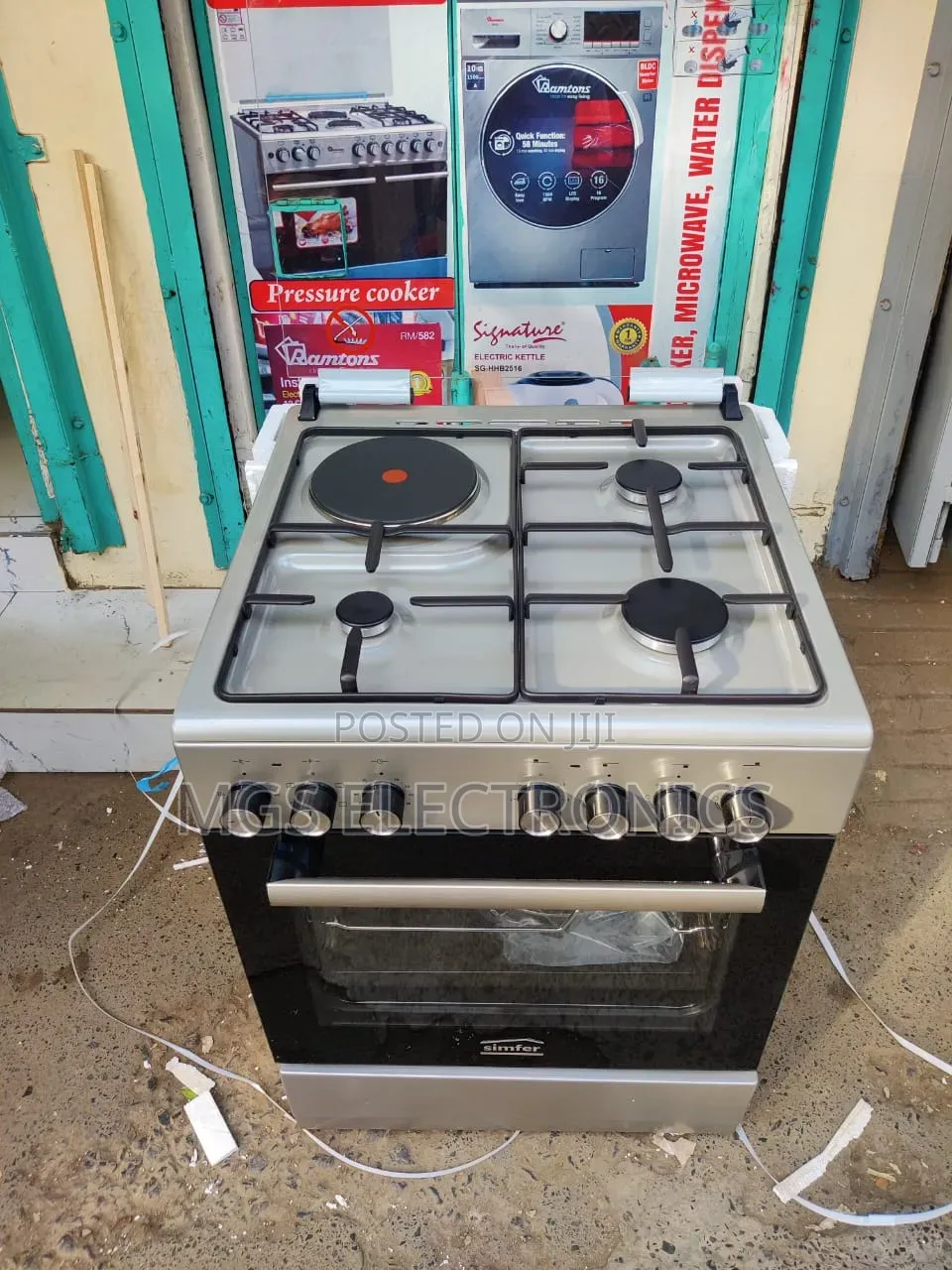 *Simfer Standing Cooker 60x60cm 3gas + 1electric