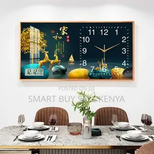 Precise Timing 100x50cm Rectangular Crystal Porcelain Wall Clock Art