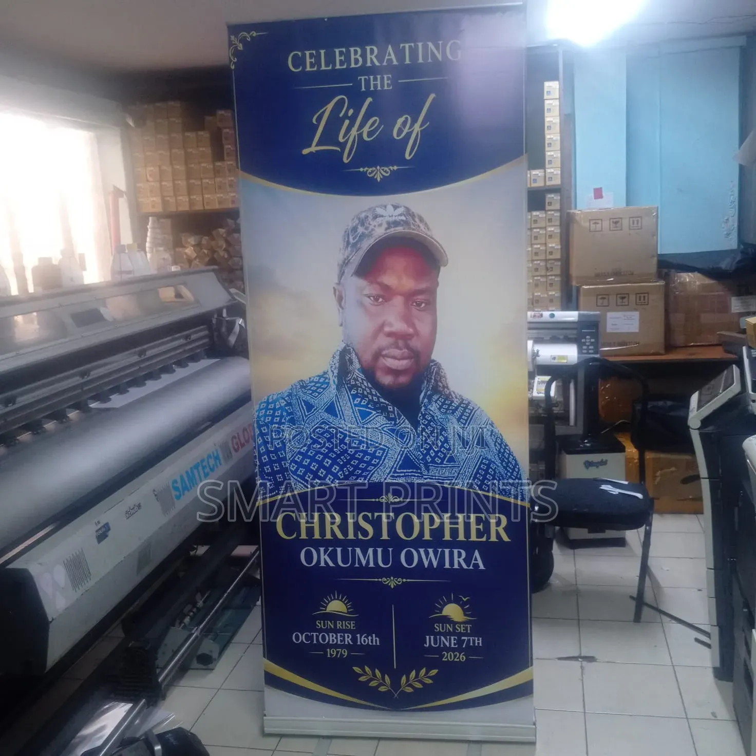 Funeral Broad Base Roll Up Printing