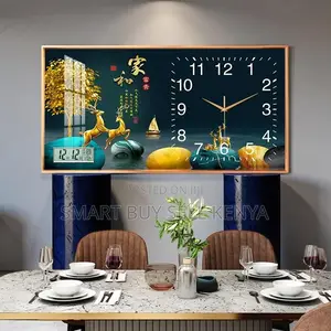 Easy to Install 100x50cm Rectangular Crystal Porcelain Wall Clock Art