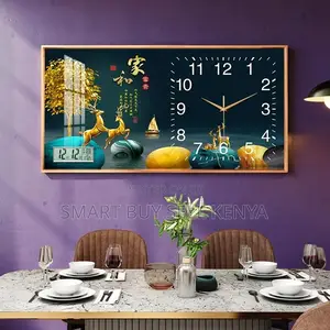 Artistic Design 100x50cm Rectangular Crystal Porcelain Wall Clock Art