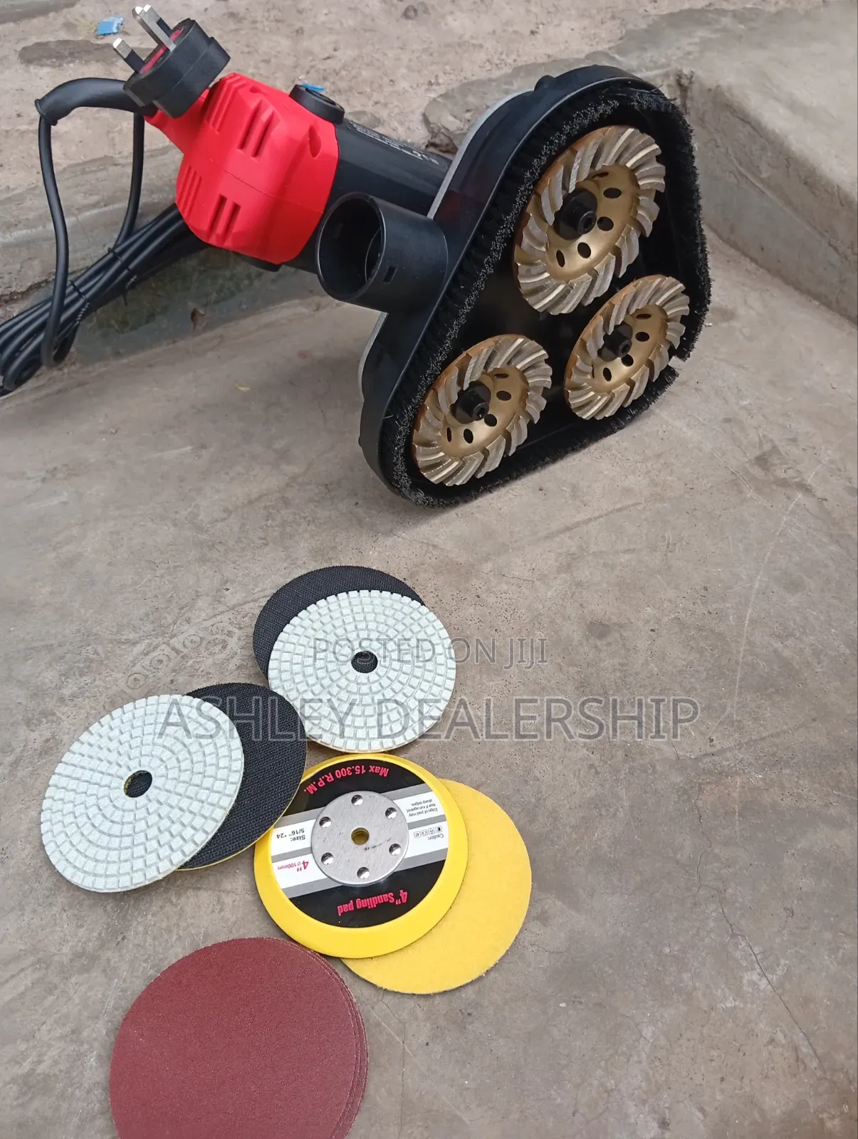 Three-Head Handheld Concrete Grinder