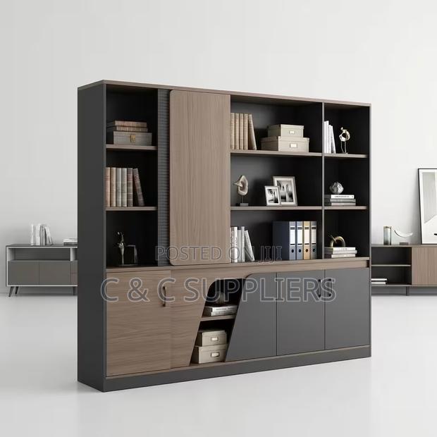 Wood Office Storage Wall Unit - thumbnail 2