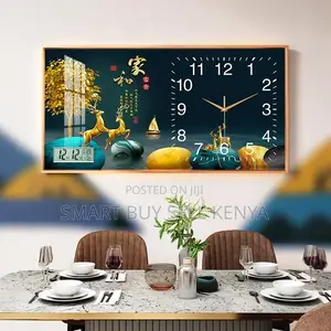 Durable Build 100x50cm Rectangular Crystal Porcelain Wall Clock Art