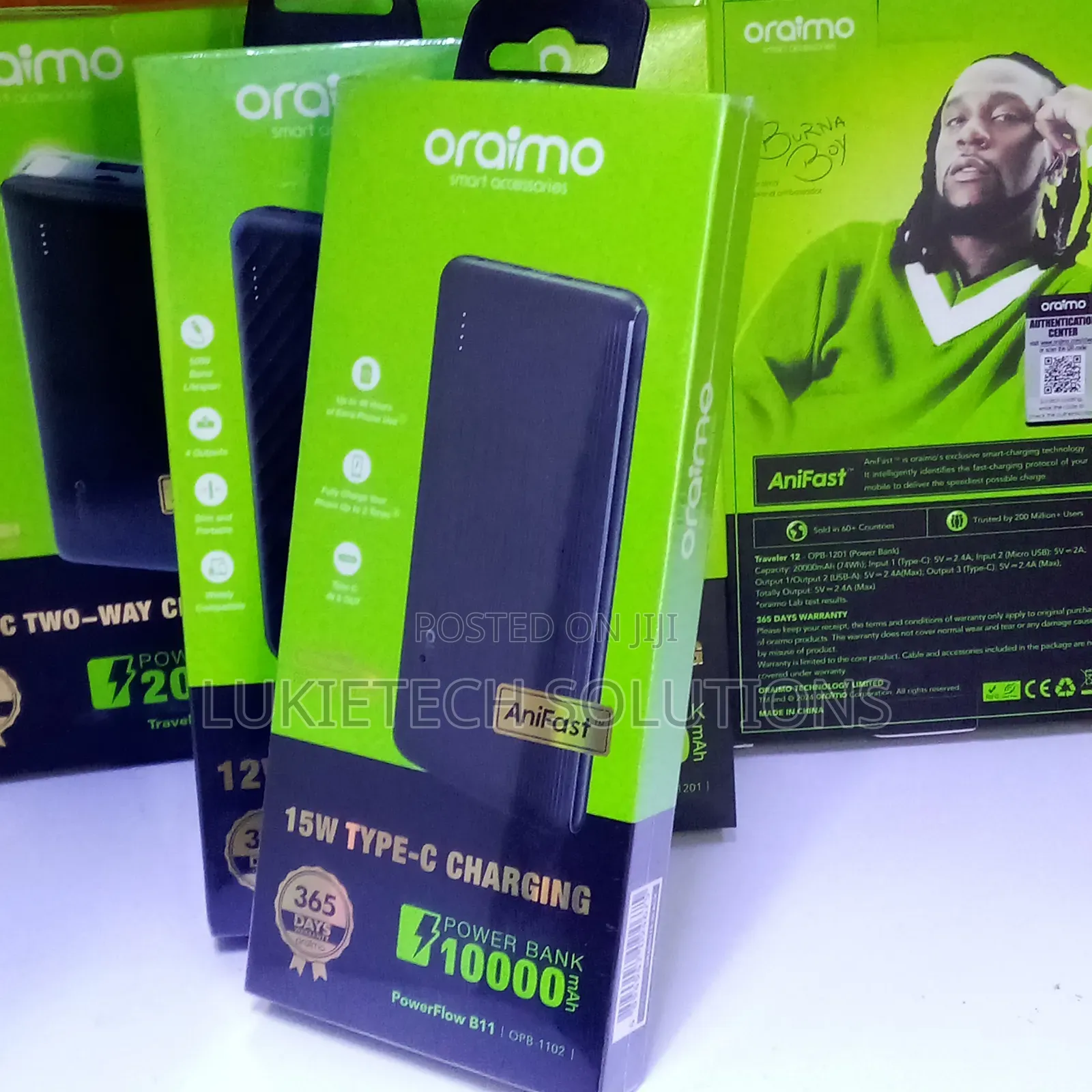 Powerbank Oraimo 10000 Mah 2 Inputs 3 Outputs Portable