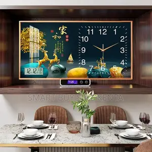 Bedroom Suitable 100x50cm Rectangular Crystal Porcelain Wall Clock Art