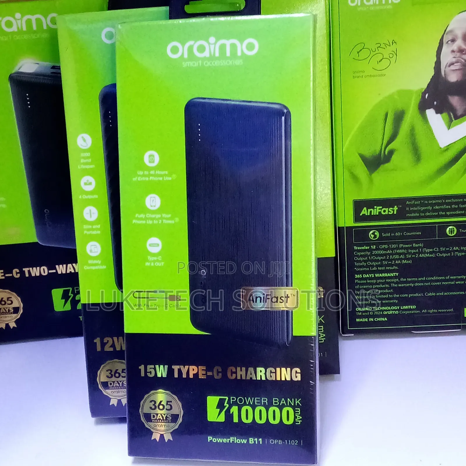Powerbank Oraimo 10000 Mah 2 Inputs 3 Outputs Portable
