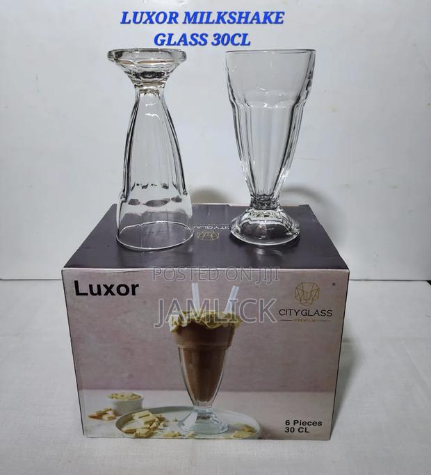 6pcs Luxor Glass Milk Shake – Bn