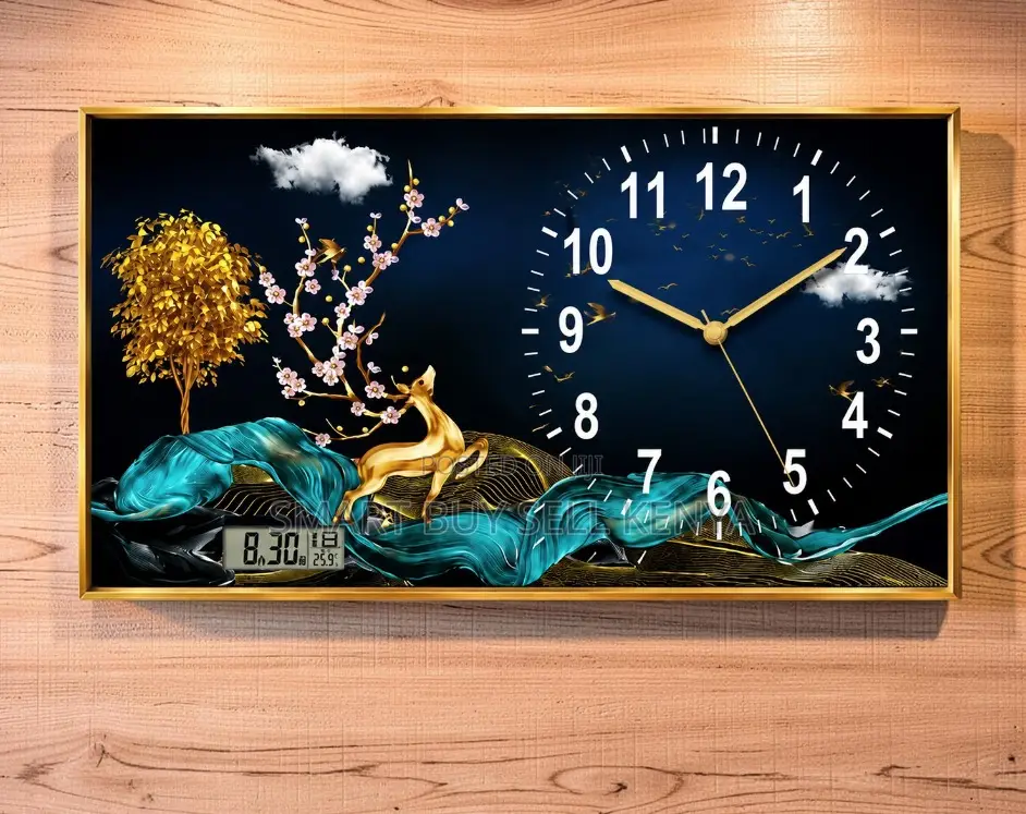 Timeless Appeal 100x50cm Rectangular Crystal Porcelain Wall Clock Art