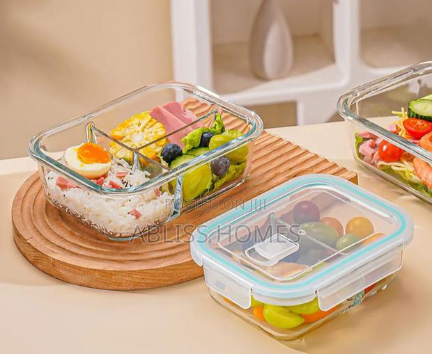 3 Grid High Borosilicate Glass Partitioned Lunchbox