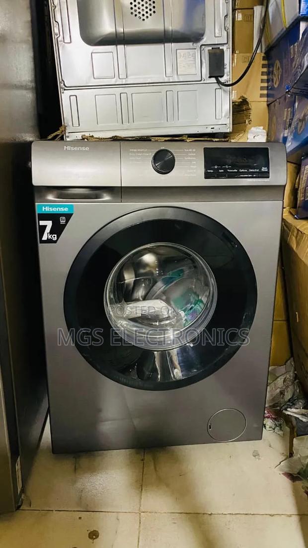 Hisense 7kg Front Load Washing Machine Wfqp7012evmt Silver - main view