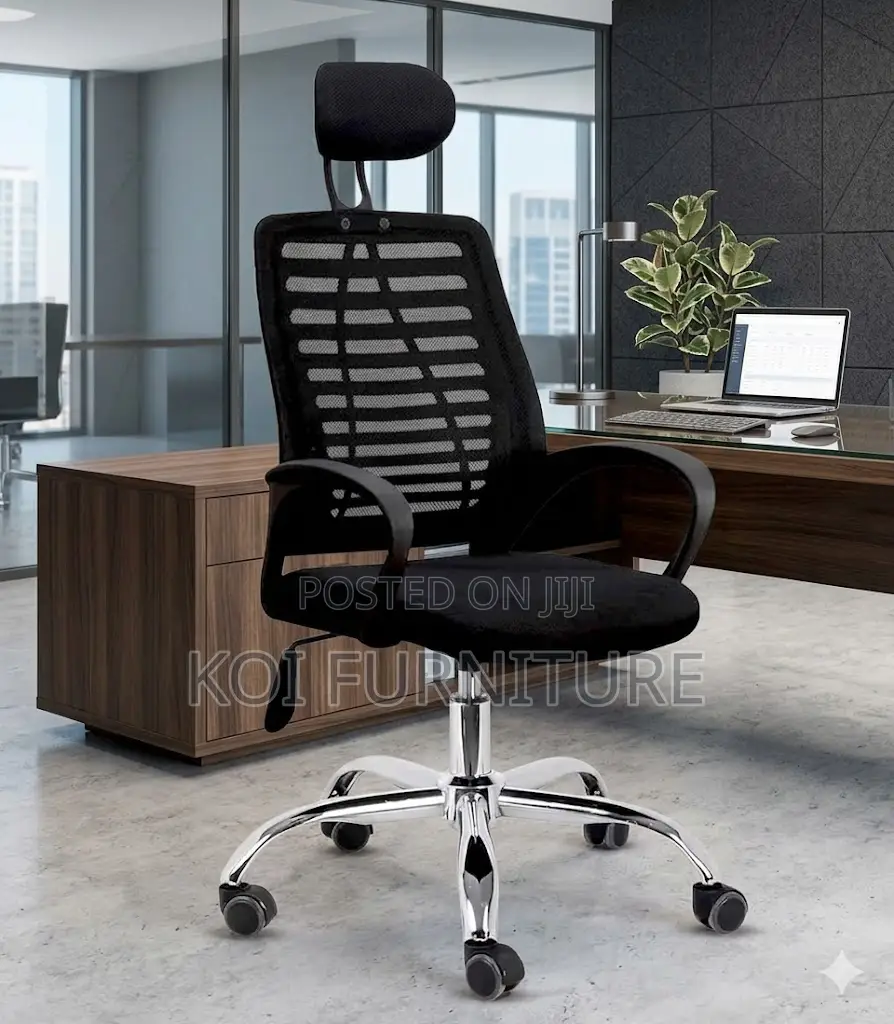 Office Chairs; Height Adjustable Fabric Headrest Office Chair