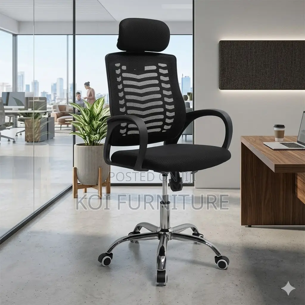 Office Chairs; Height Adjustable Fabric Headrest Office Chair