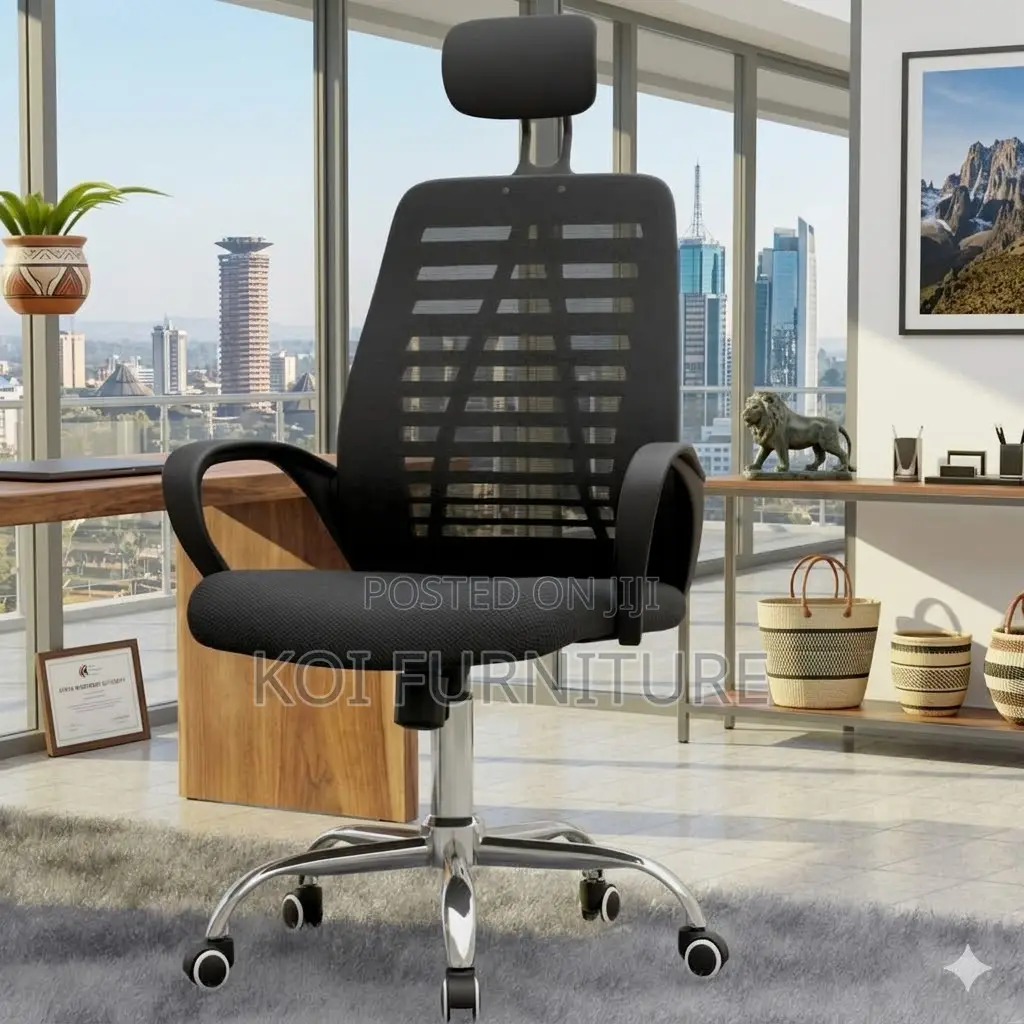 Office Chairs; Height Adjustable Fabric Headrest Office Chair