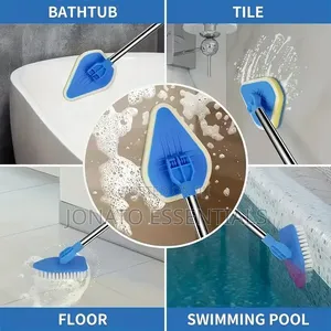 3-in-1 Long Handle Tub and Tile Scrub Brush Extendable 35"