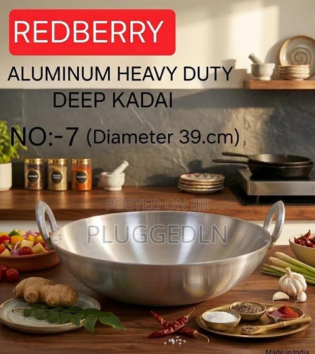 Aluminum Heavy-Duty Deep Kadai /Karai 39 Cm.