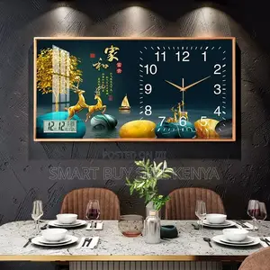 Livingroom Ready 100x50cm Rectangular Crystal Porcelain Wall Clock Art