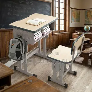 Home Desk; Adsjustable Kids School Study Desk Chaiir Set