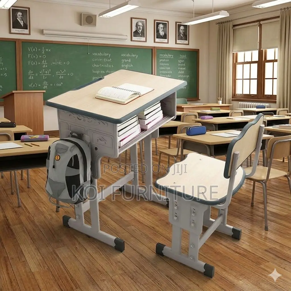 Home Desk; Adsjustable Kids School Study Desk Chaiir Set