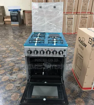 New Model Silver Olelon Free Standing 3 Gas Burner +1 Electric Cooker