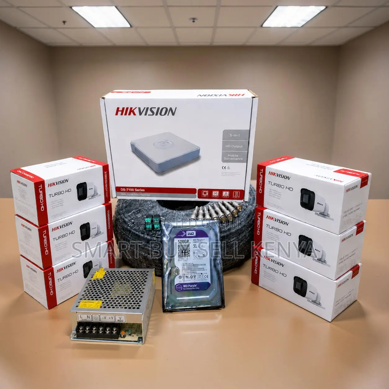 Convenient Operation 6 Hikvision 1080p Hd CCTV Cameras Full System Kit