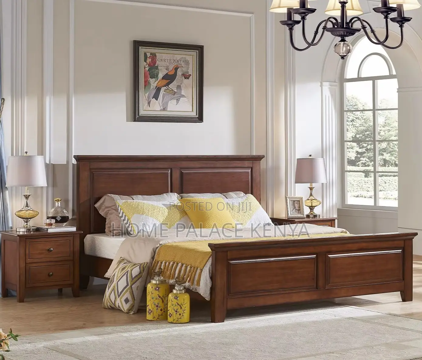 Antique Bed: Mahogany King Bed With Nightstands