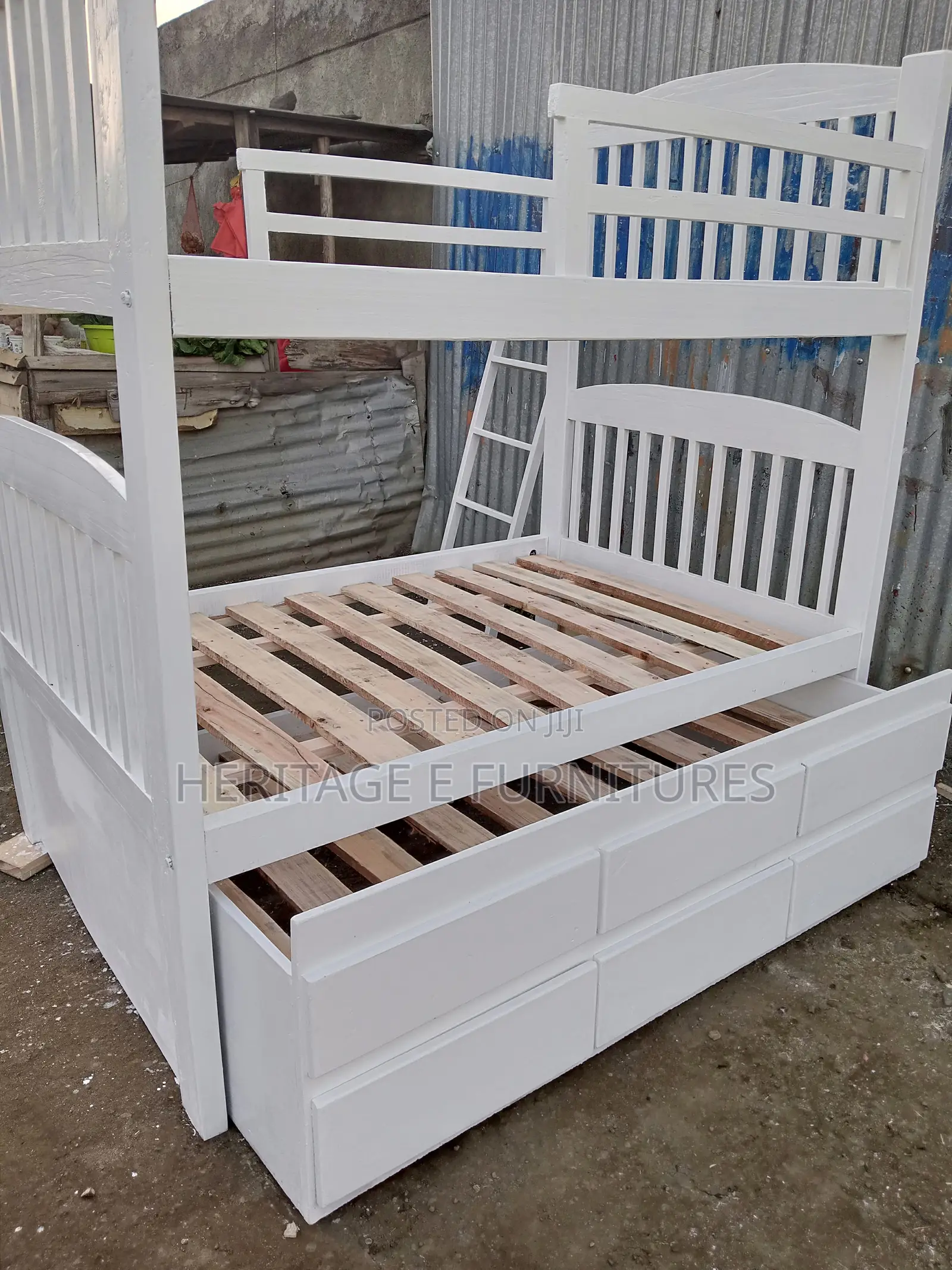 White Double Decker Bed