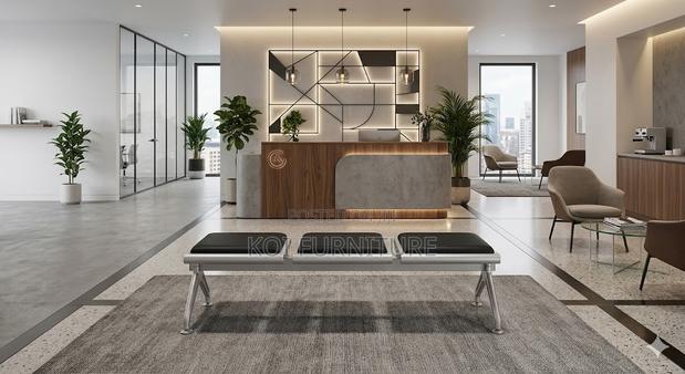 Office Bench; Three Seater Leather Upholstered Office Bench - thumbnail 2