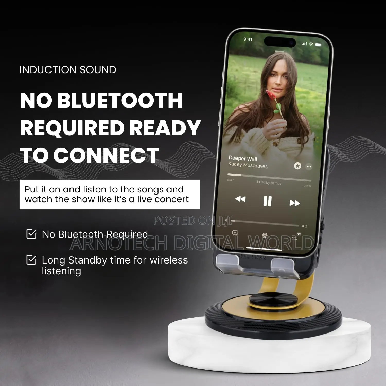 Induction Sound Speaker Phone Stand With Wireless Charger