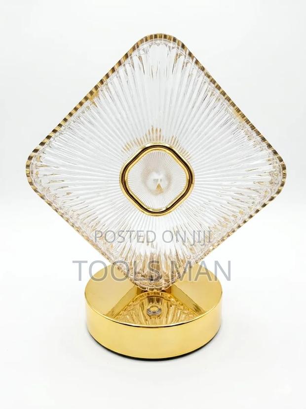 Luxury Crystal Diamond Led Table Lamp - Gold Base Dresser Light.