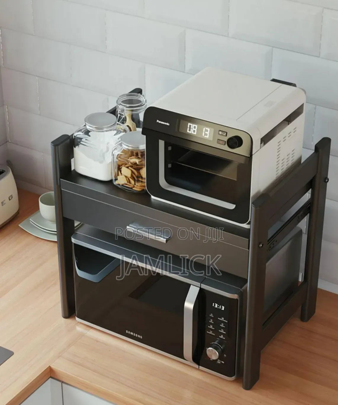 Heavy-duty Microwave Stand With Extra Storage Drawer - Av