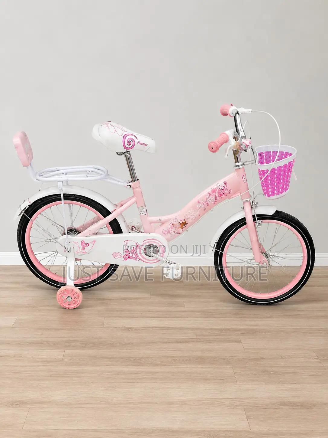 Princess Girls Bicycle Size 18 With Basket Training Wheels